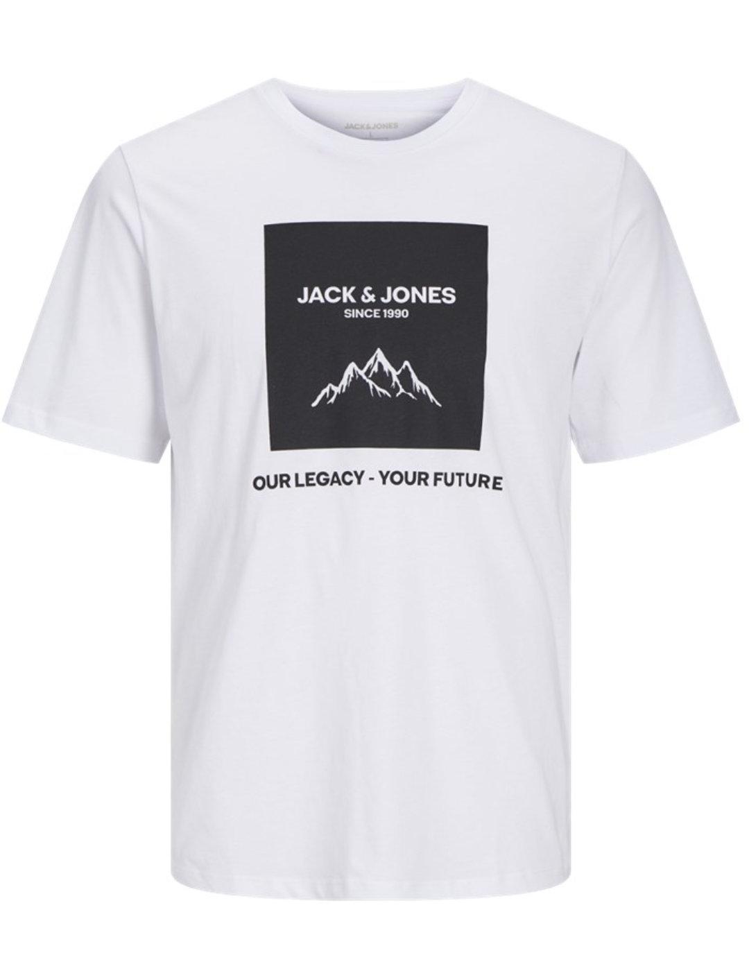 Camiseta Jack&Jones Mapped blanco manga corta para hombre