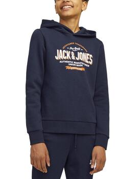 Sudadera Jack&Jones Junior Logo marino con capucha de niño