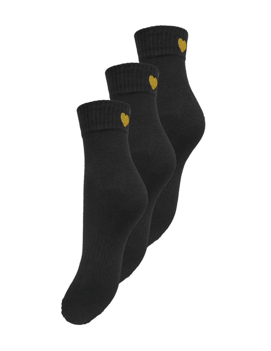 Calcetines tobilleros Only Tinne negro pack 3 para mujer