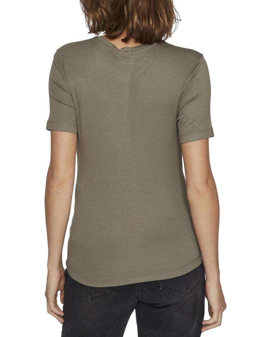 Camiseta básica Vila Alexia verde de manga corta para mujer