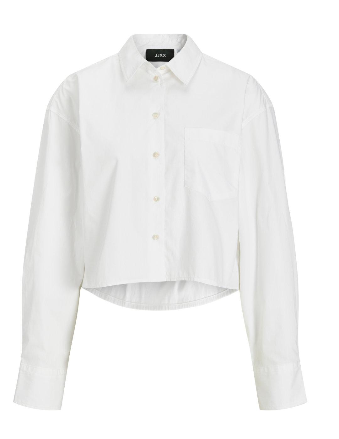 Camisa crop JJXX Jamie blanca relaxed manga larga para mujer