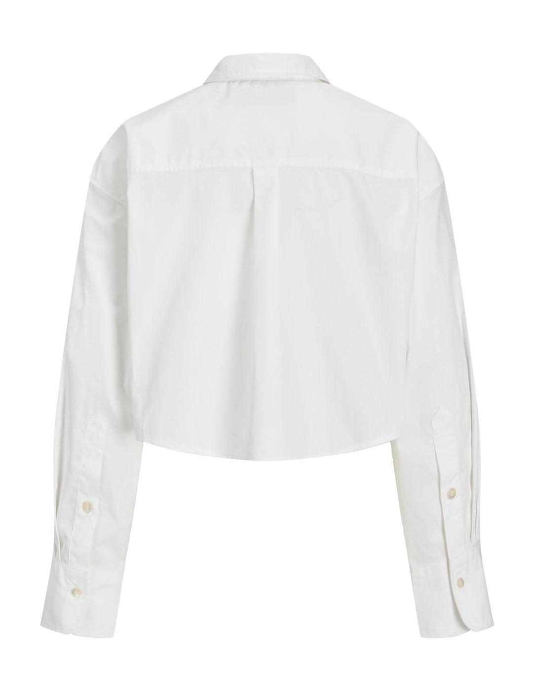 Camisa crop JJXX Jamie blanca relaxed manga larga para mujer