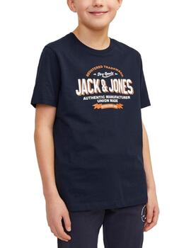 Camiseta Jack&Jones Junior Logo marino manga corta de niño