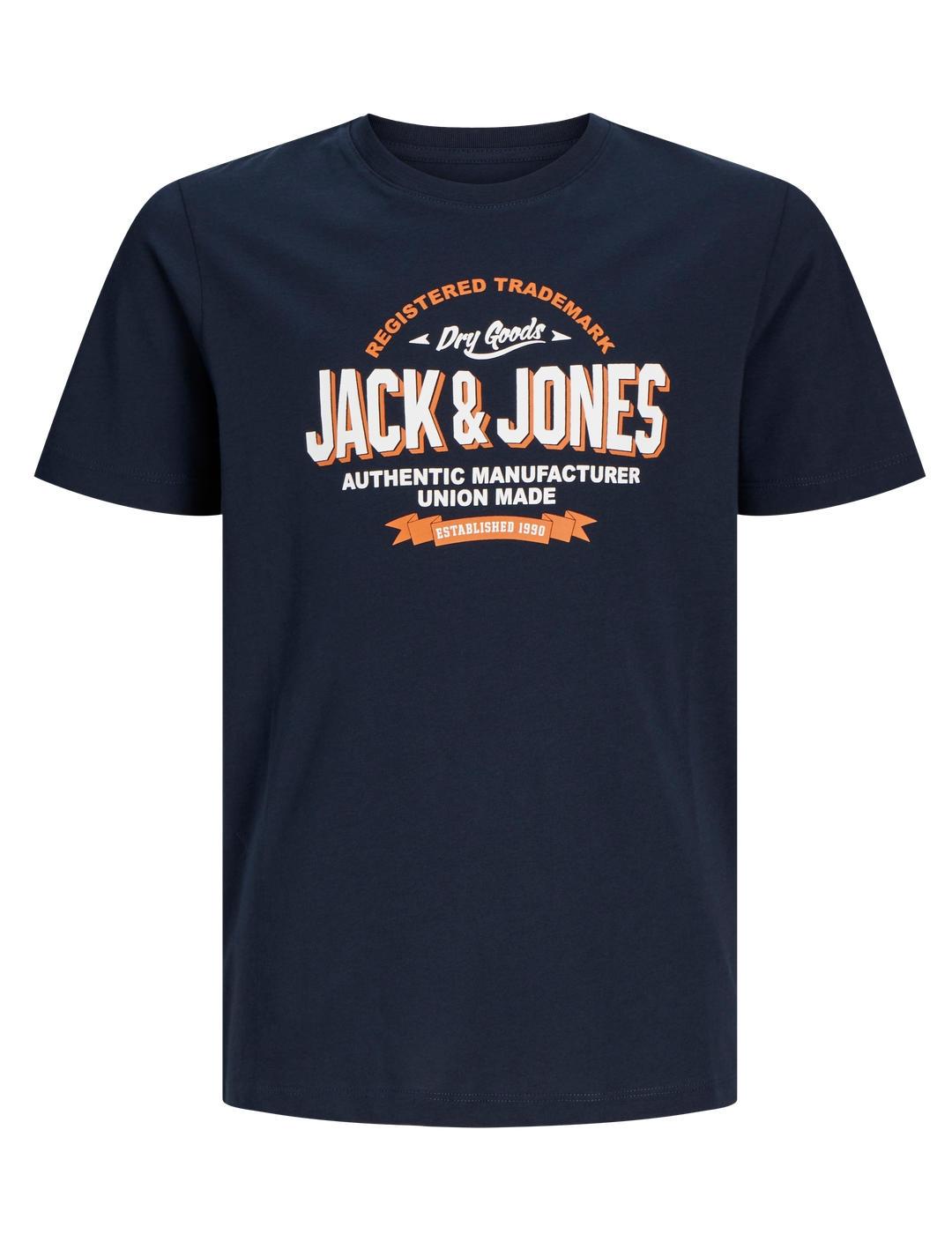 Camiseta Jack&Jones Junior Logo marino manga corta de niño