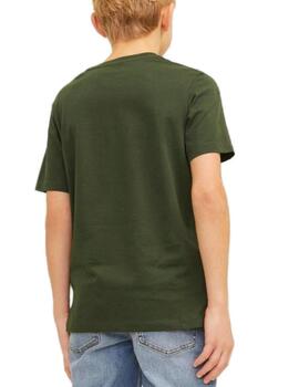 Camiseta Jack&Jones Junior Logo verde manga corta de niño