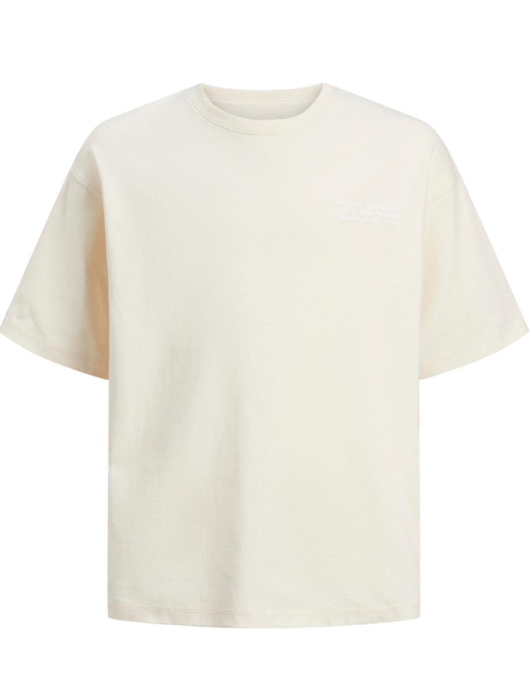 Camiseta Jack&Jones Junior Brooklyn beige manga corta  niño