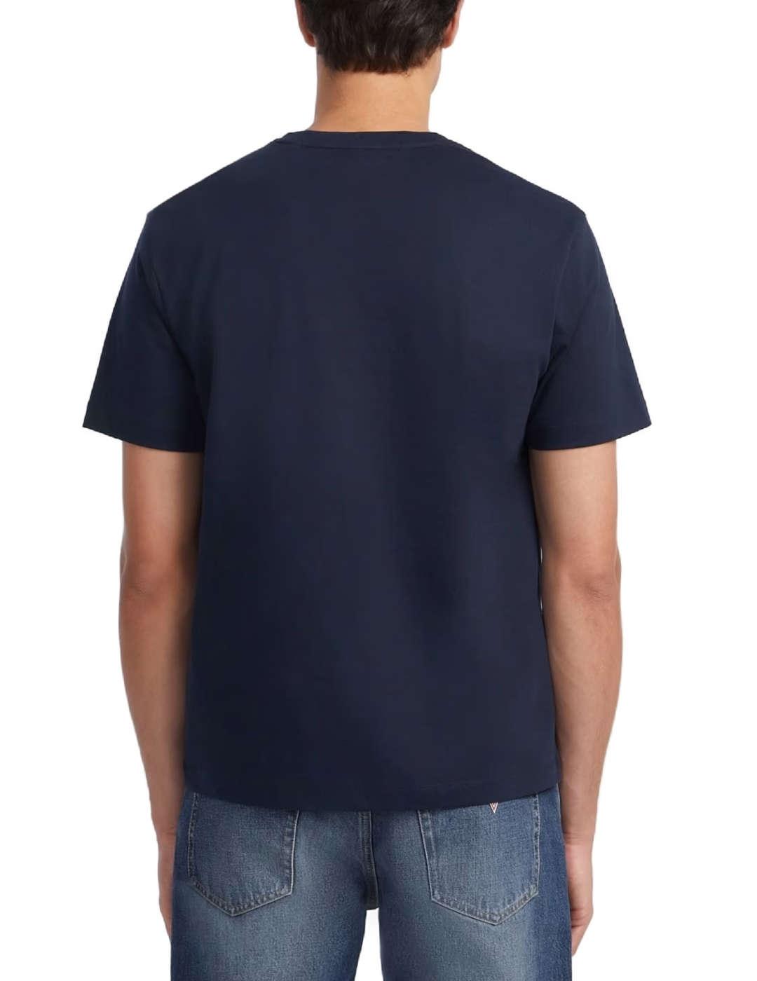 Camiseta Guess Jeans Logo azul manga corta para hombre