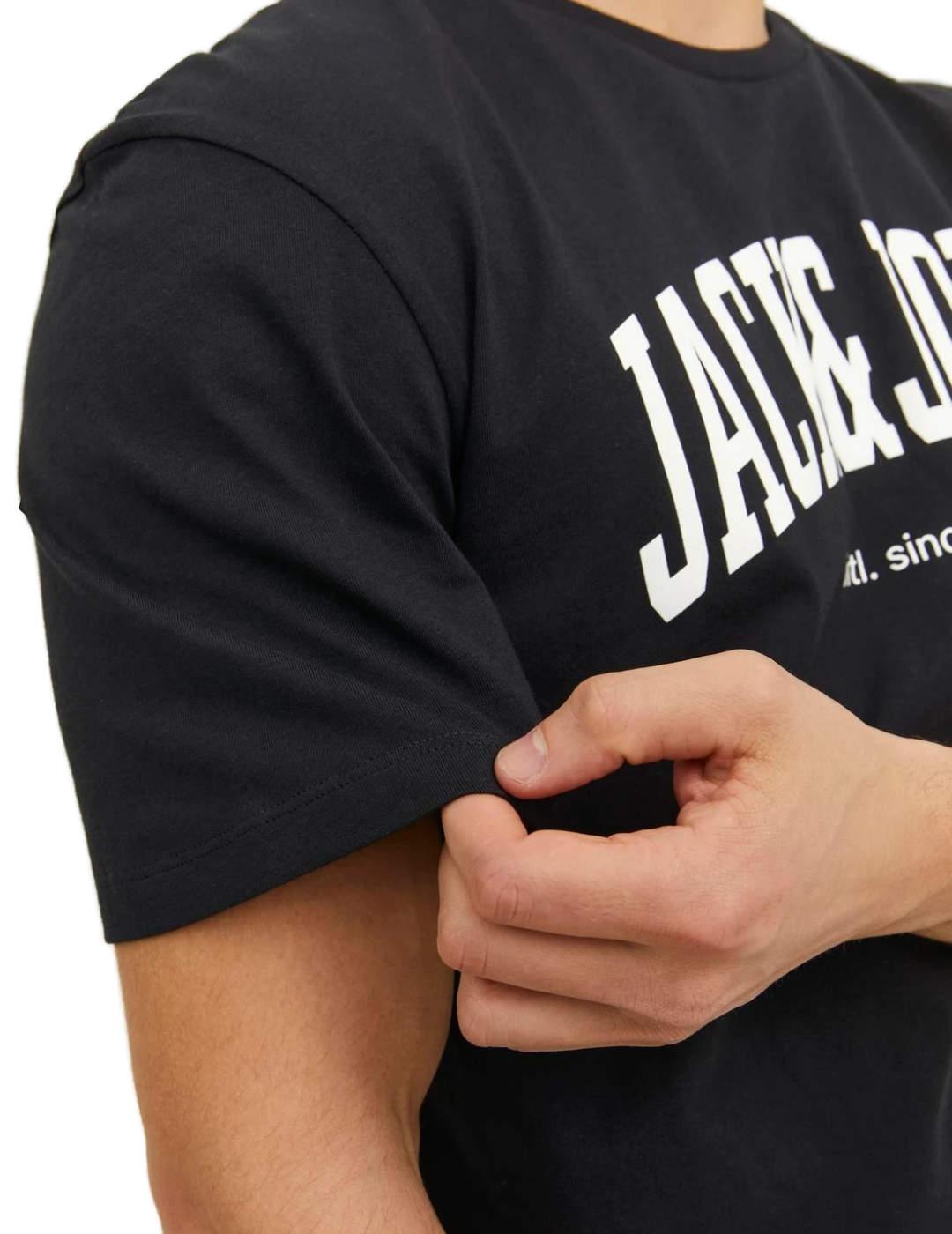 Camiseta Jack&Jones negra cxon logo manga corta para hombre