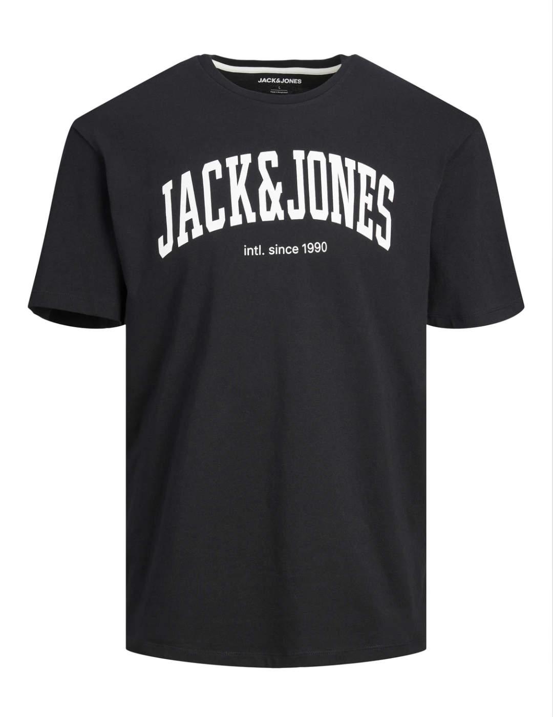 Camiseta Jack&Jones negra cxon logo manga corta para hombre