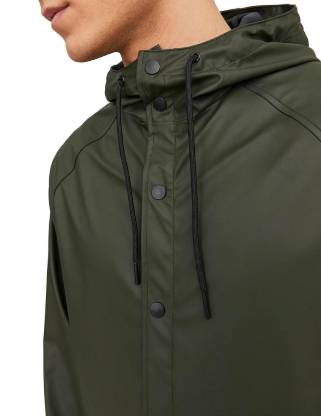 Chubasquero Jack&Jones Urban verde oscuro para hombre