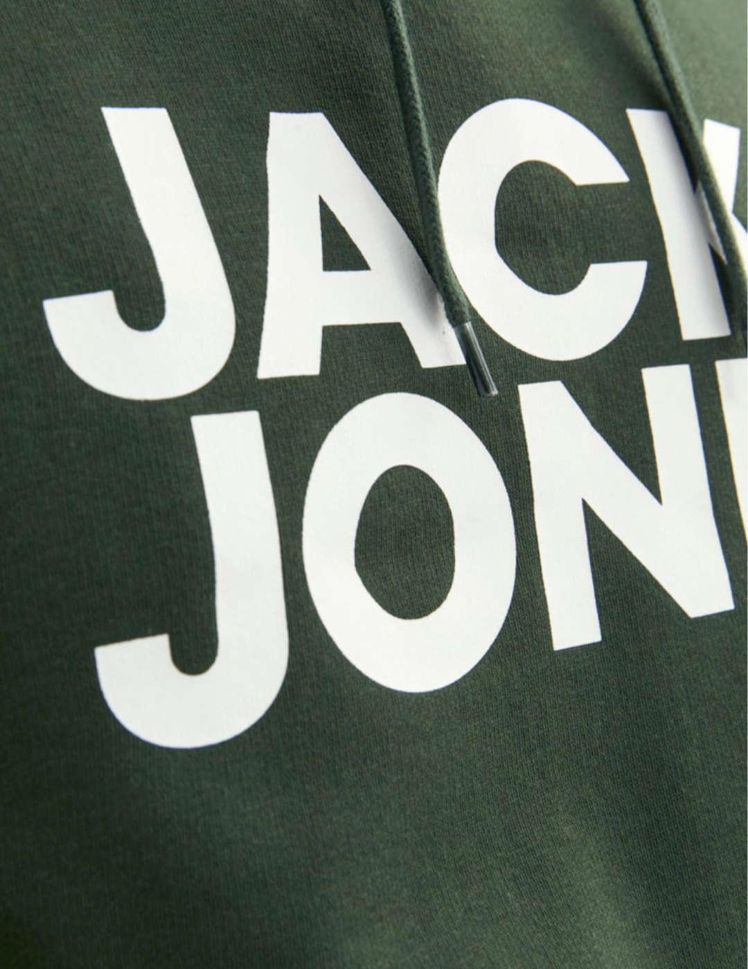 Sudadera Jack&Jones Logo verde con capucha para hombre