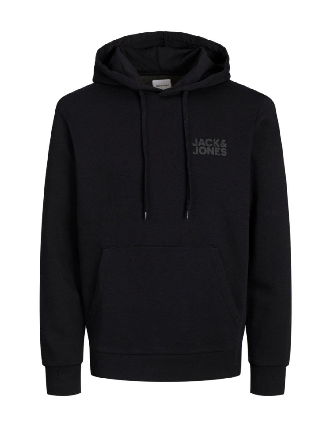 Sudadera Jack&Jones Logo negro con capucha para hombre