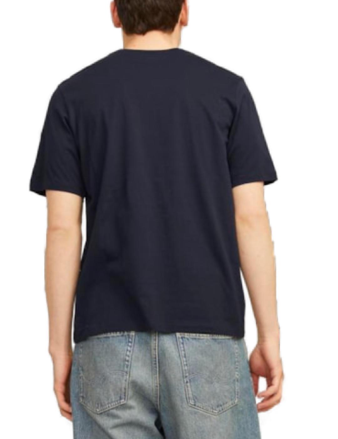 Camiseta Jack&Jones Logo azul marino manga corta para hombre