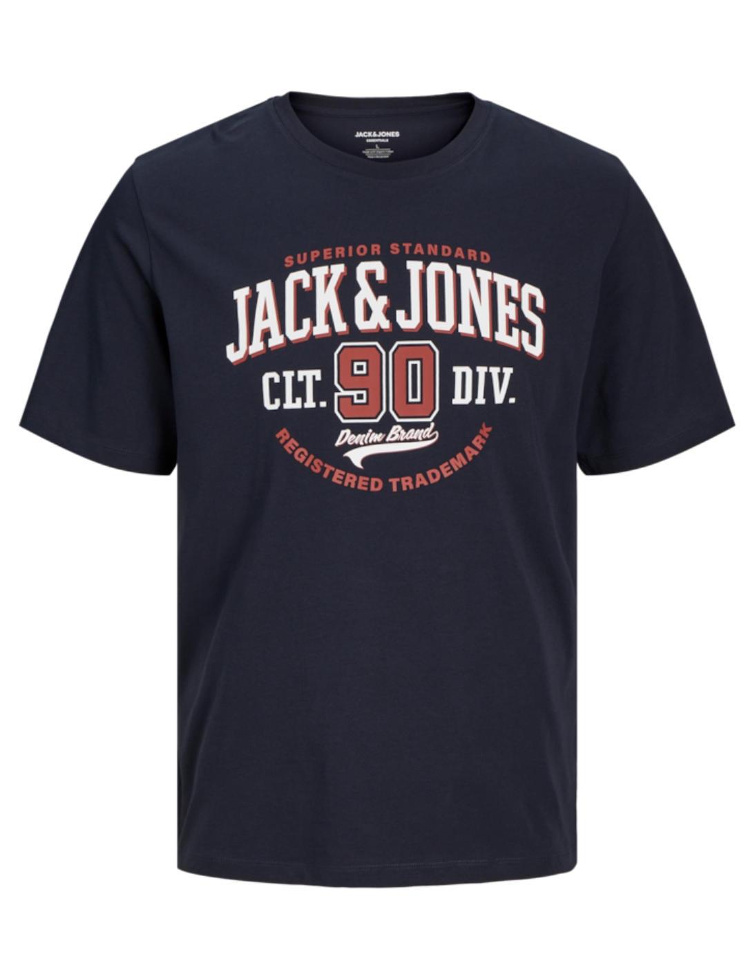 Camiseta Jack&Jones Logo azul marino manga corta para hombre