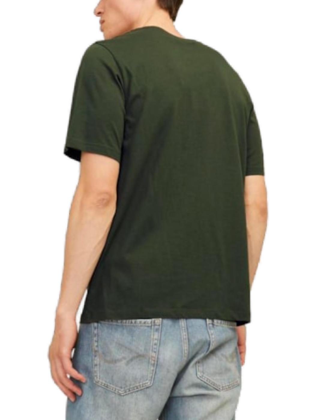 Camiseta Jack&Jones Logo verde manga corta para hombre