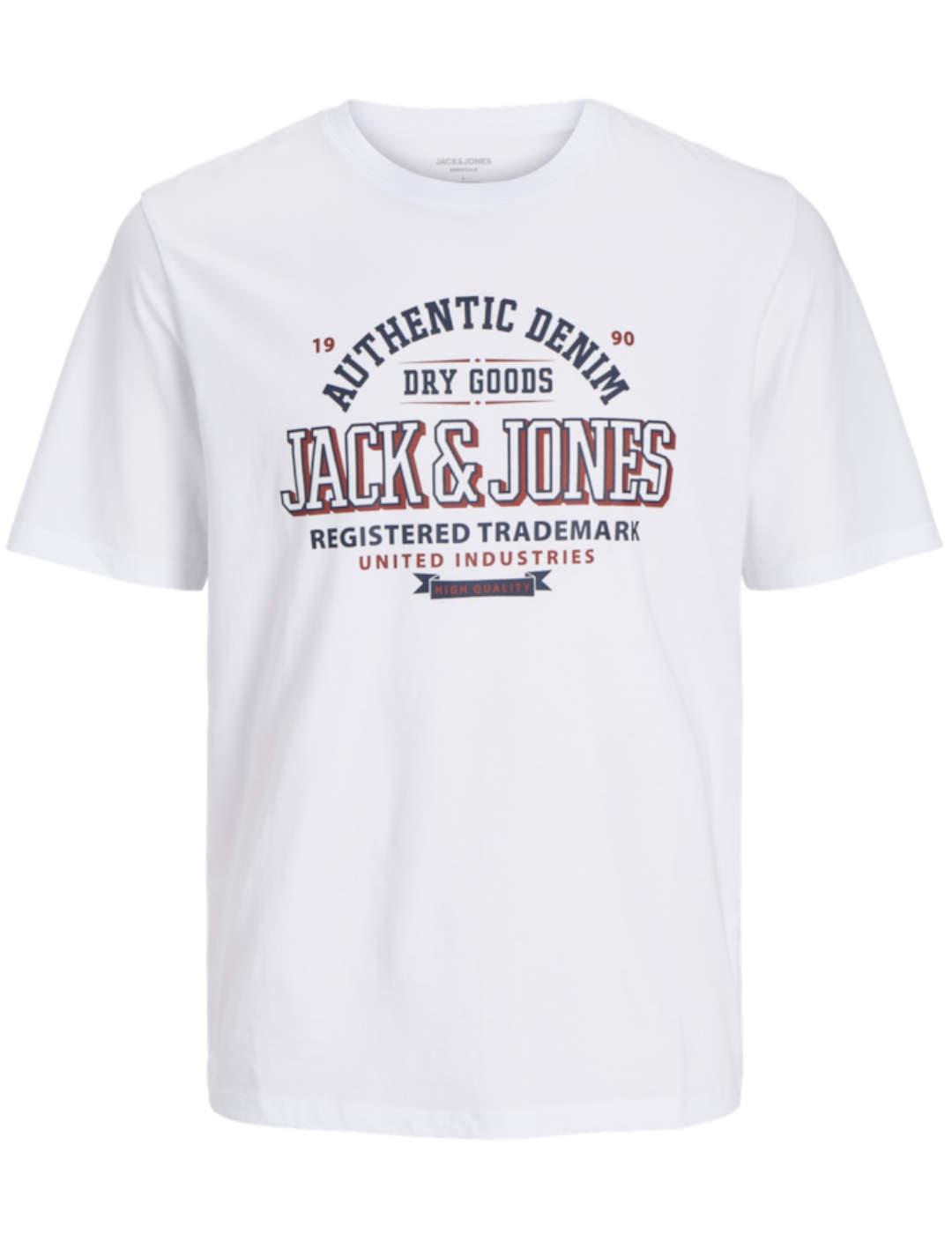 Camiseta Jack&Jones Logo blanco manga corta para hombre