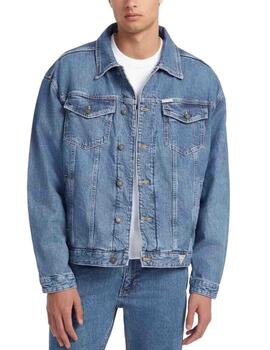 Chaqueta vaquera Guess Jeans oversize azul para hombre