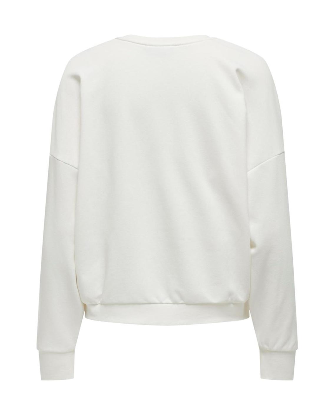 Sudadera Only Layla blanco sin capucha para mujer