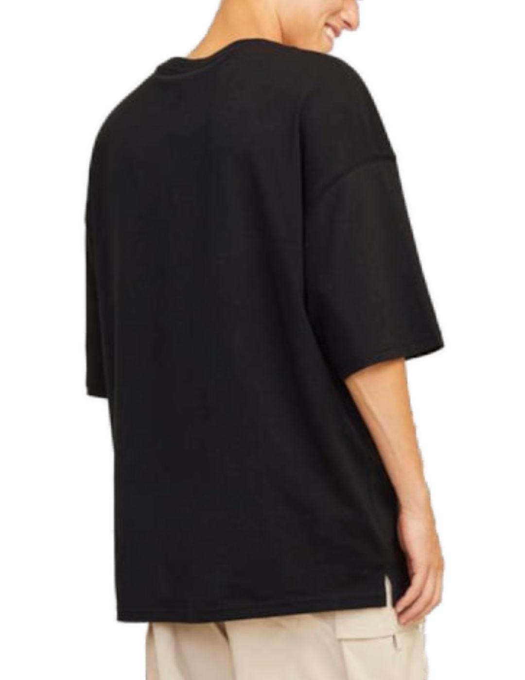 Camiseta básica Jack&Jones Charge negro oversize para hombre