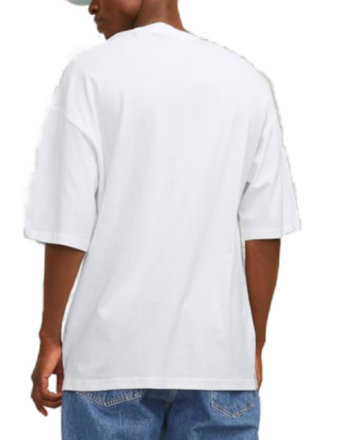 Camiseta básica Jack&Jones Charge blanco oversize de hombre