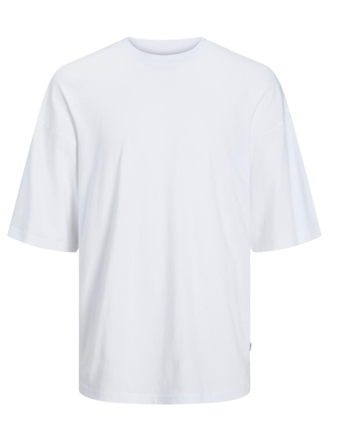 Camiseta básica Jack&Jones Charge blanco oversize de hombre