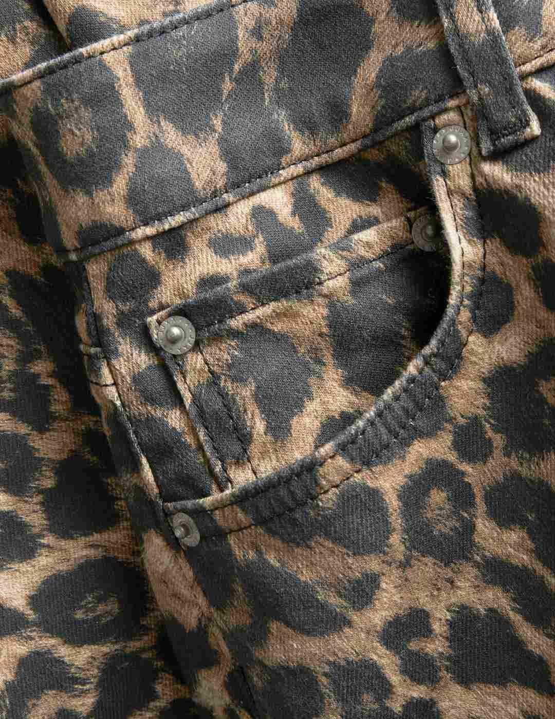 Pantalón vaquero JJXX Sarah animal print leopardo para mujer