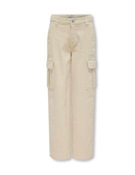 Pantalón Only Kids Arrow cargo beige straight para niña