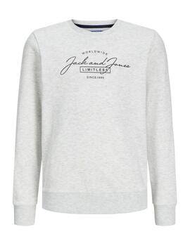 Sudadera Jack&Jones Junior Ferris gris sin capucha para niño