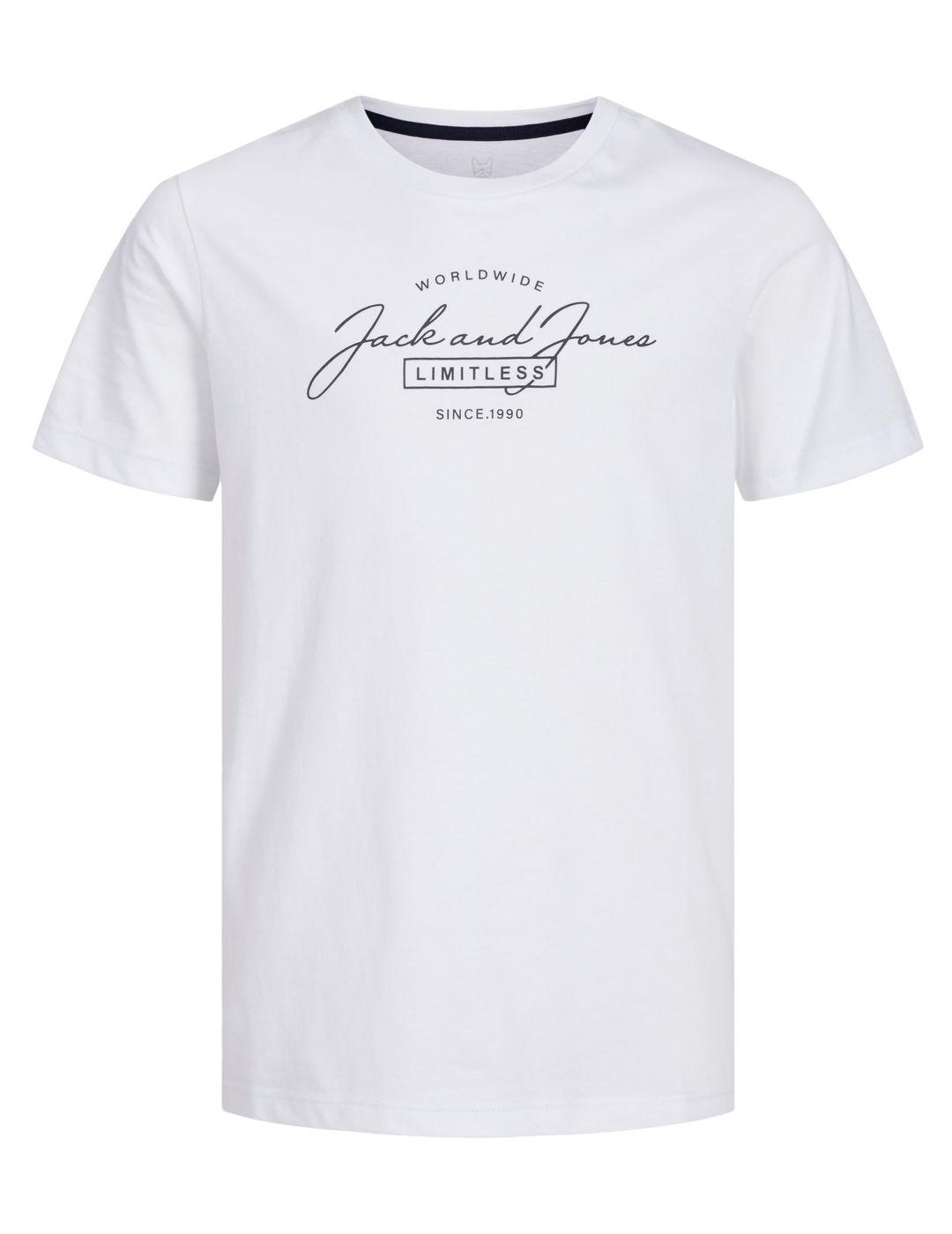 Camiseta Jack&Jones Junior Ferris blanco manga corta de niño