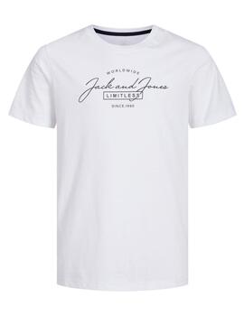 Camiseta Jack&Jones Junior Ferris blanco manga corta de niño