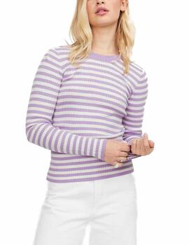 Camiseta JJXX Jodi blanco rayas lilas de canale para mujer