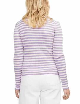 Camiseta JJXX Jodi blanco rayas lilas de canale para mujer