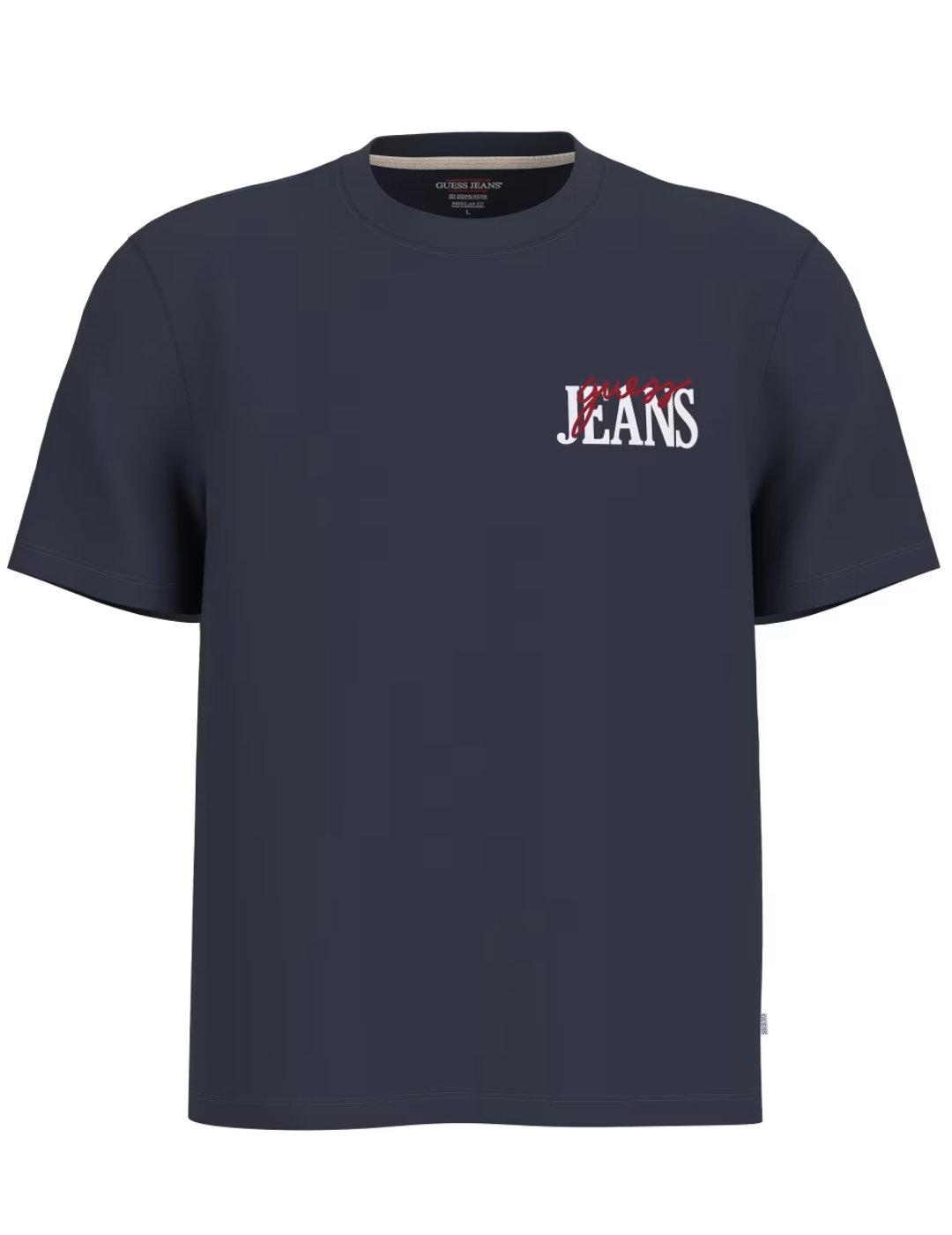 Camiseta Guess Jeans marino manga corta para hombre