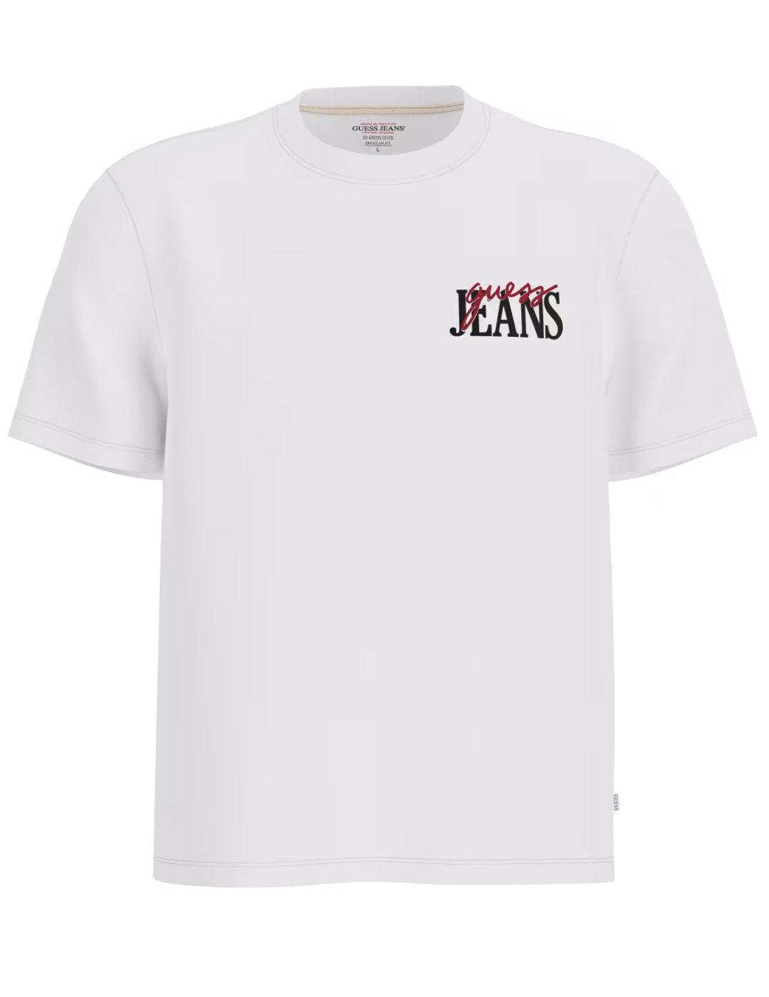 Camiseta Guess Jeans blanco manga corta para hombre