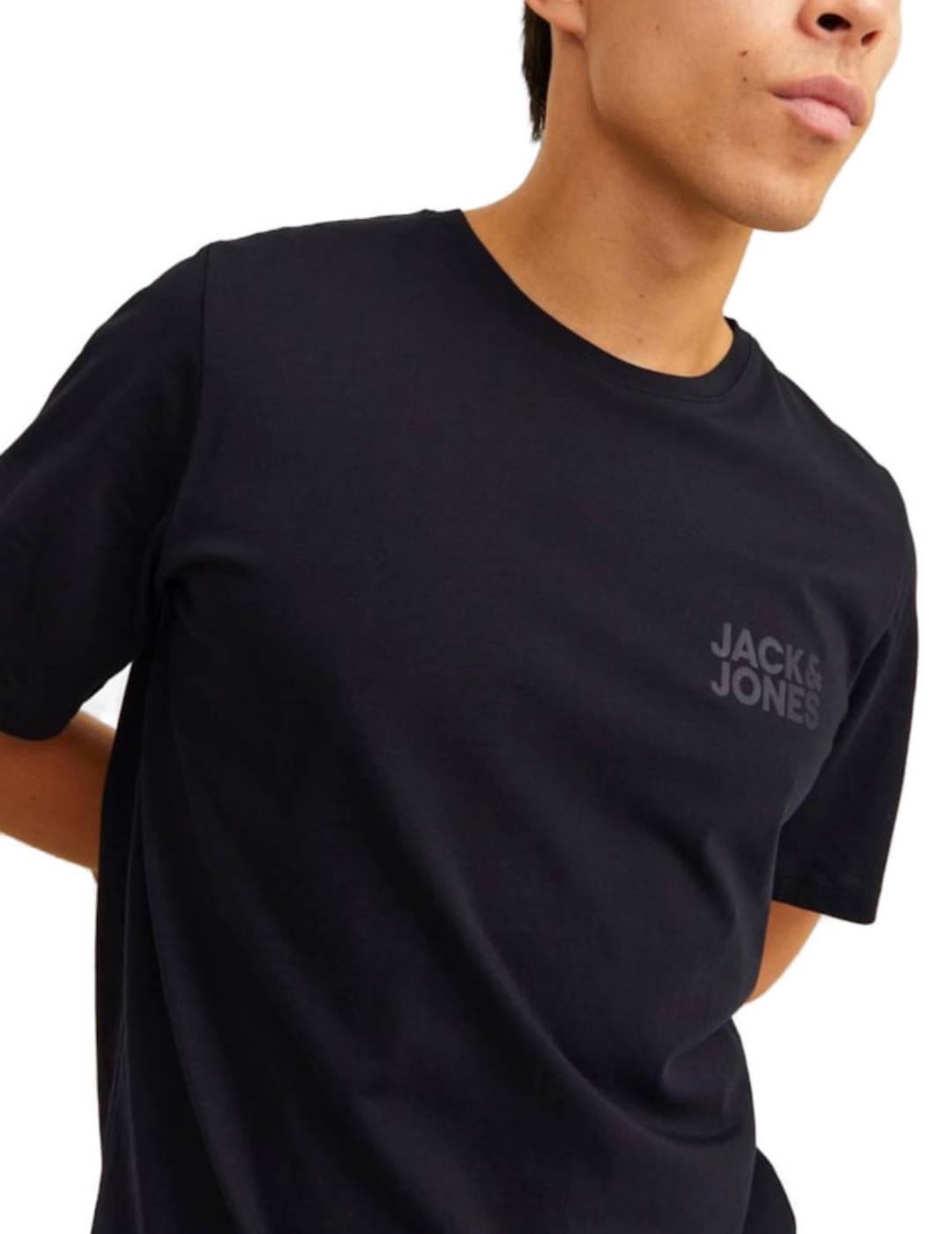 Camiseta Jack&Jones Logo negro manga corta para hombre