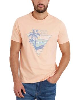 Camiseta Guess Summer naranja manga corta para hombre