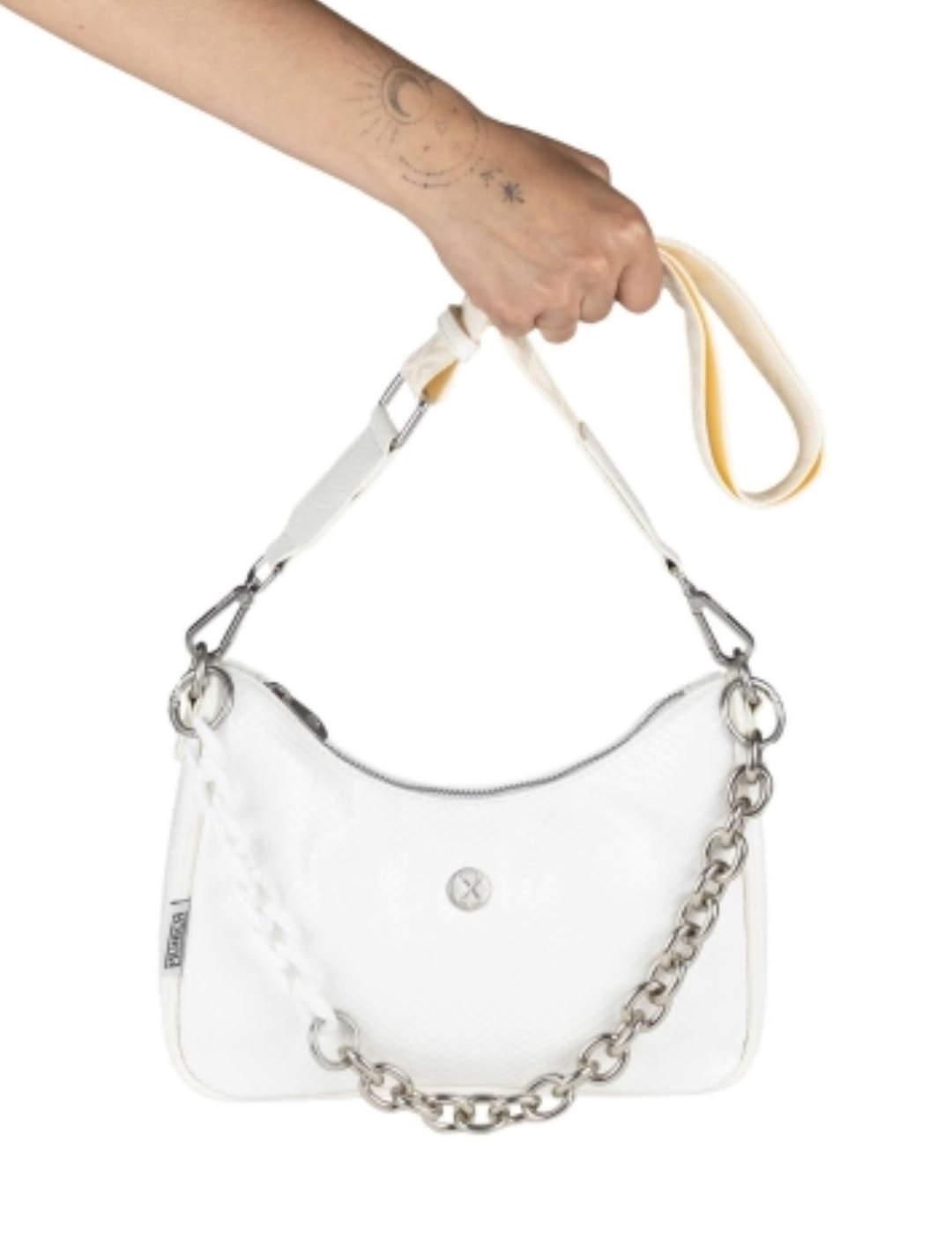 Bolso bandolera Munich blanco piel para mujer