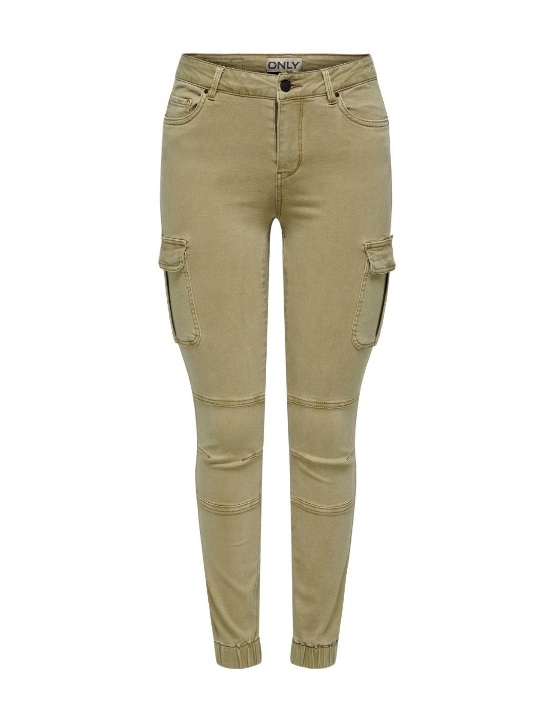 Pantalón cargo Only Missouri beige slim fit para mujer