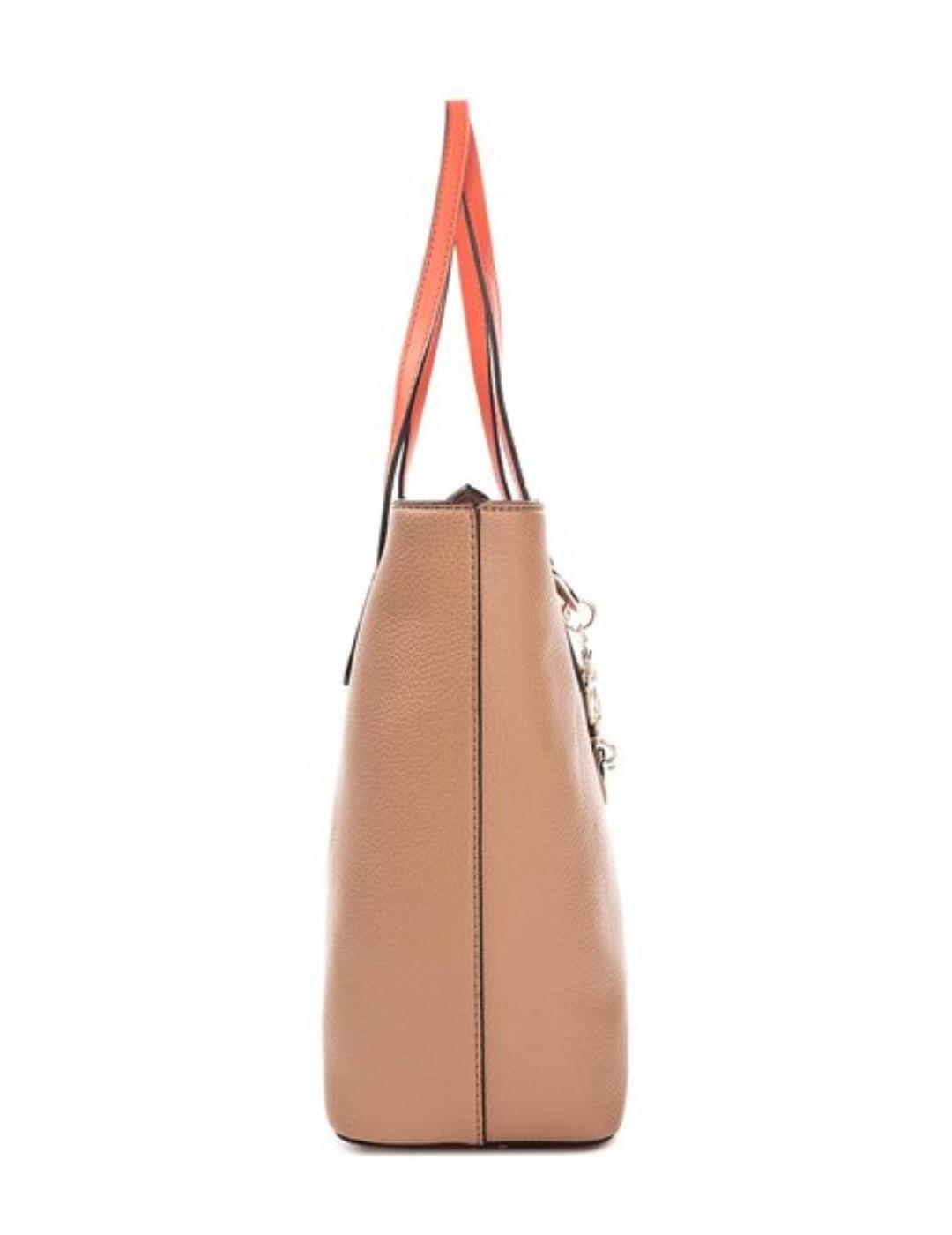 Bolso tote Guess Diana beige grande para mujer