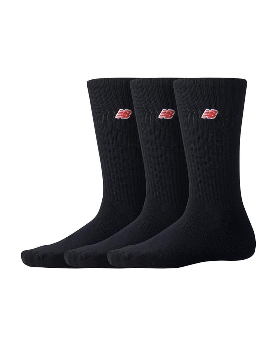 Calcetines altos  New Balance pack 3 negros logotipo unisex