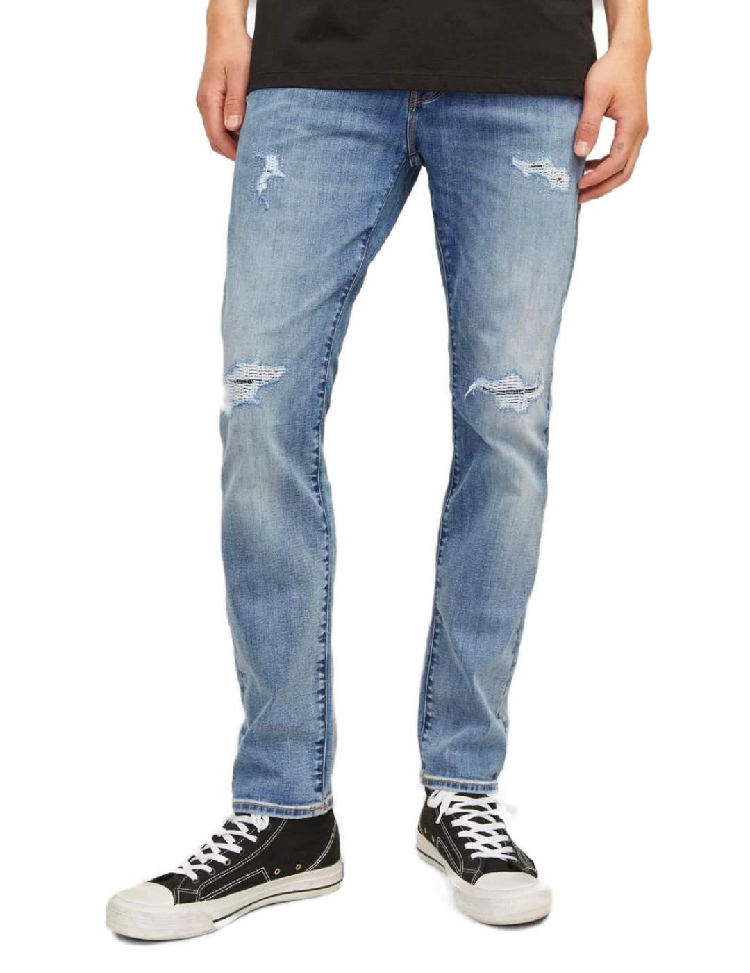 Pantalón vaquero Jack&Jones Glenn azul rotos para hombre