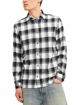 Camisa Jack&Jones Joshua blanca y negra cuadros para hombre