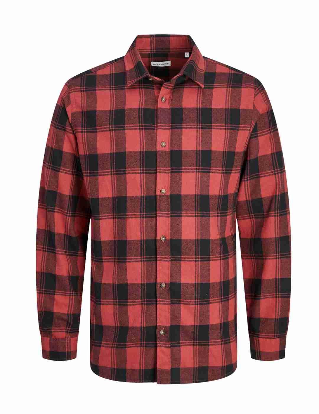 Camisa Jack&Jones Joshua roja y negra cuadros para hombre