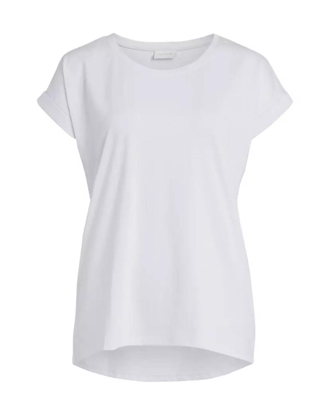 Camiseta básica Vila Dreamers blanca manga corta para mujer