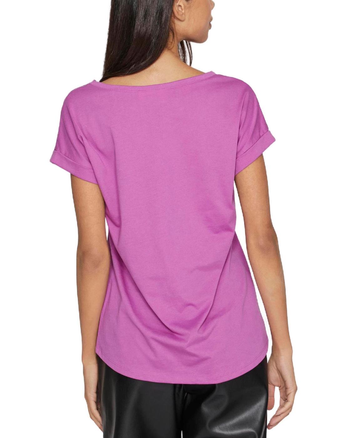 Camiseta básica Vila Dreamers morada manga corta para mujer