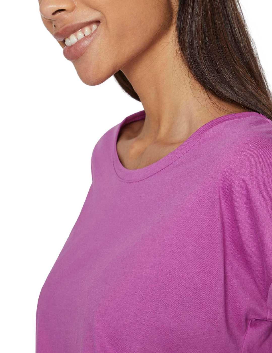 Camiseta básica Vila Dreamers morada manga corta para mujer