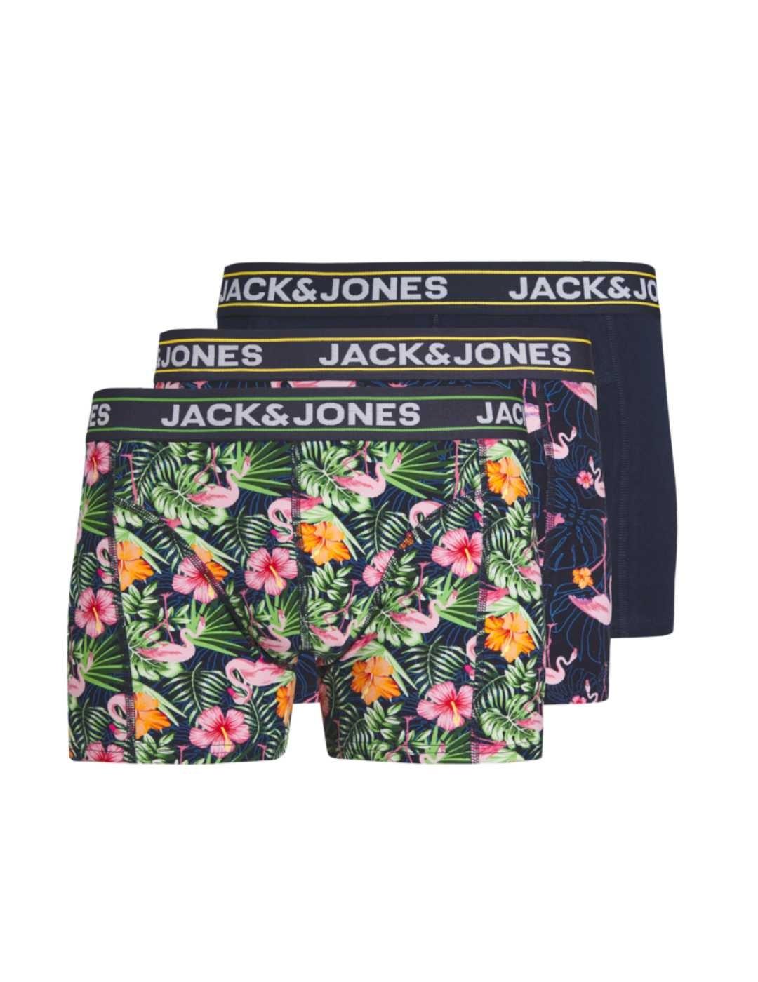 Íntimo Jack&Jones Flamingo pack 3 marino estampado de hombre