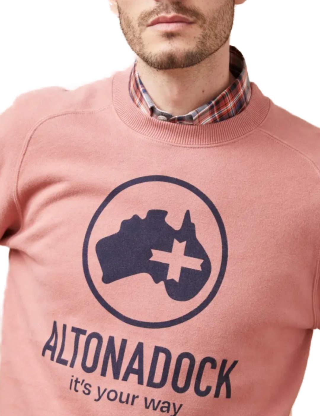 Sudadera Altonadock salmón sin capucha logotipo para hombre