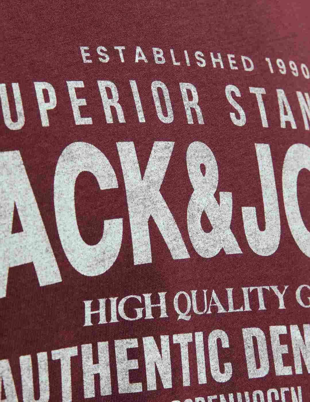 Camiseta Jack&Jones Jeans granate manga corta para hombre