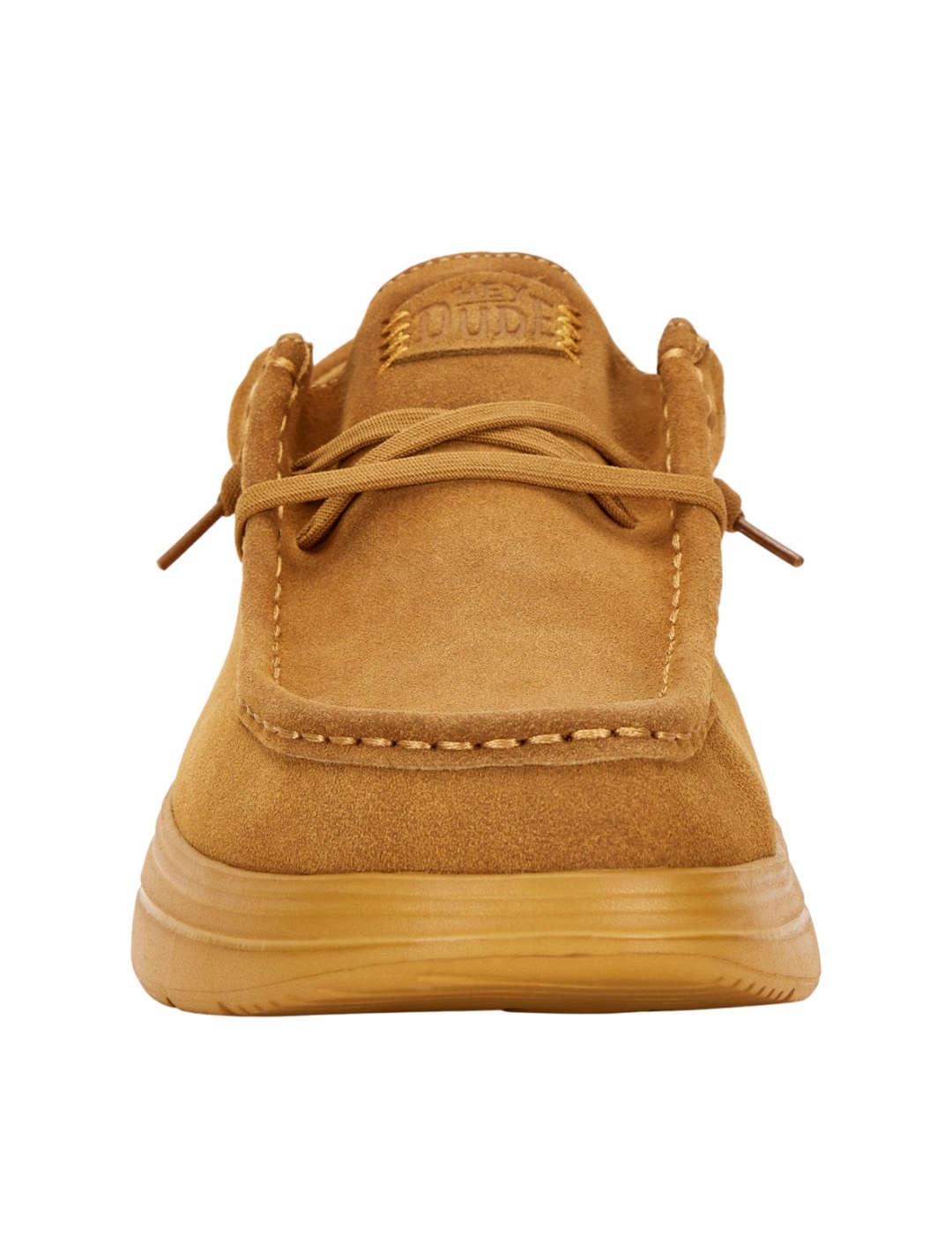 Zapato mocasín Hey Dude Wally camel cordones para hombre